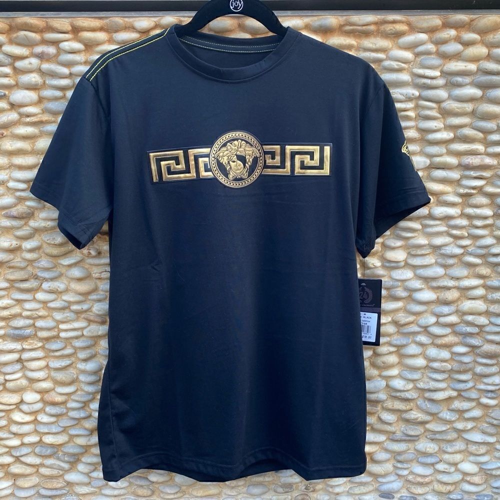 Bordo Cromato Black Short Sleeve Shirt. Size Medium. NWT